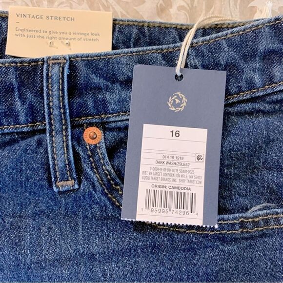 Universal Thread Denim Shorts ‘Vintage Stretch’ Dark Wash Sz 16 NWT Gorgeous - Picture 5 of 5